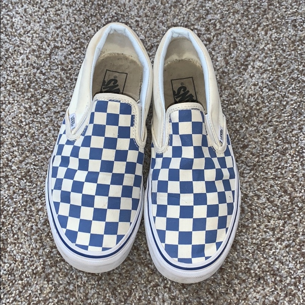 Blue checkers vans